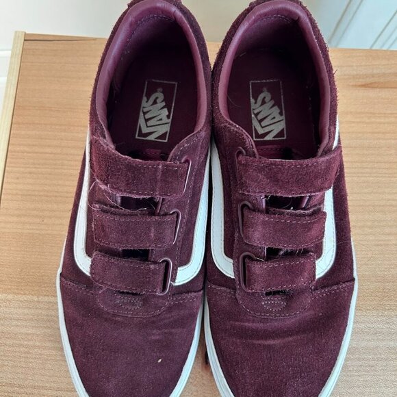 Velvet Velcro Old Skool Suede Canvas Vans | Size 10 - Picture 2 of 6